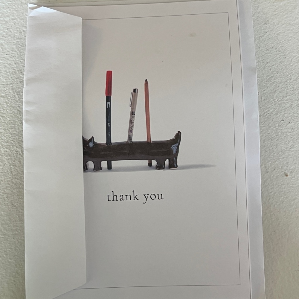 Cat Pen Holder Thank You Card